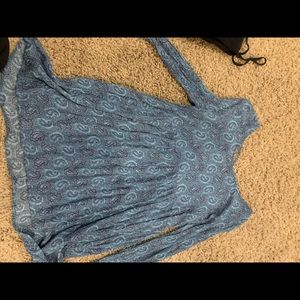 blue paisley blouse